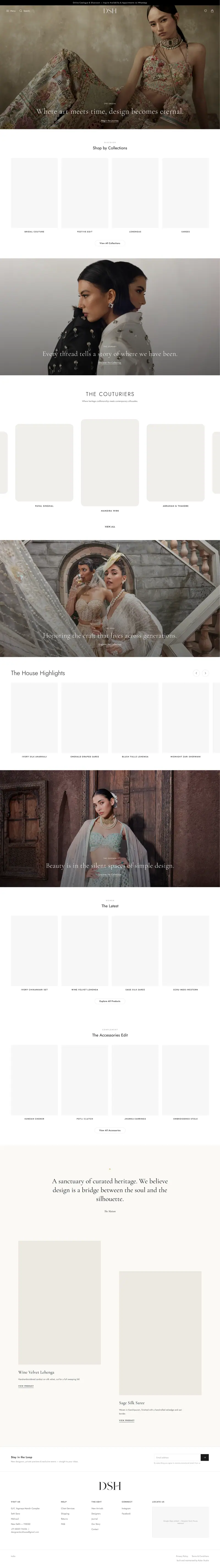 Designer Stock House homepage design with editorial fashion photography