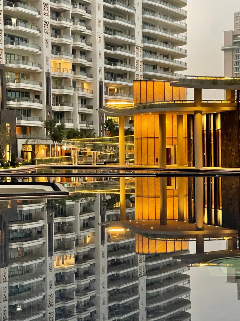 Modern apartment building exterior